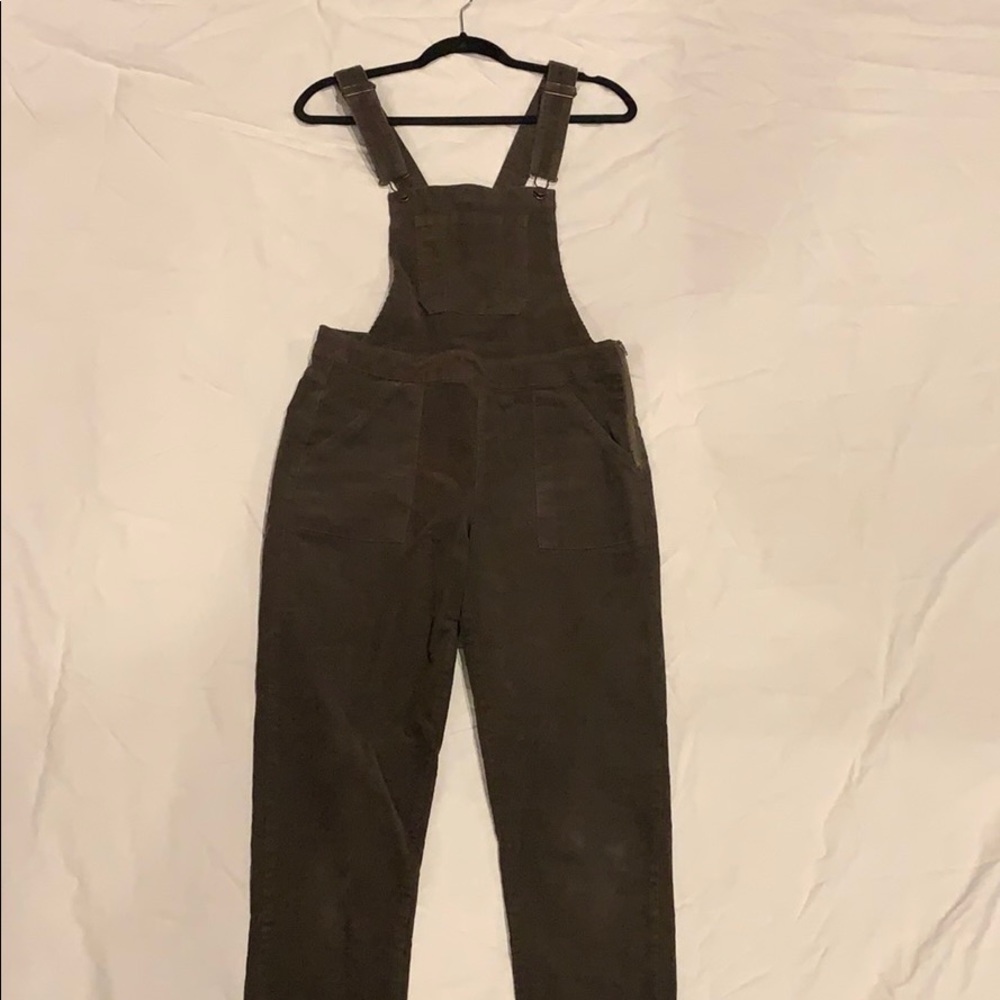 Forrest green corduroy overalls